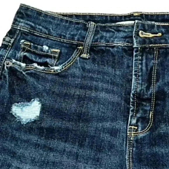 Old Navy Dark Wash Distressed Denim Jean Shorts Womens Sz 4 - Picture 2 of 11